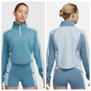 Nike Women's Dri-FIT Long Sleeve ¼ Zip Training Shirt - Noise Aqua